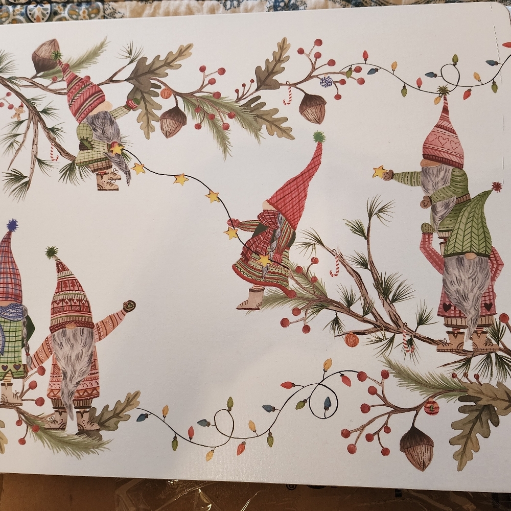 Pottery Barn forest gnome placemats (4)
